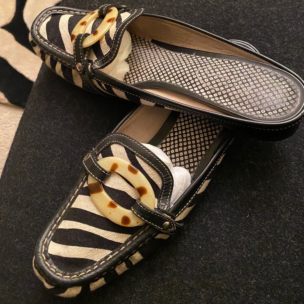 Zebra print mules